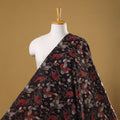 Black Printed Cotton Kalamkari Fabric