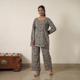 Buy Black Block Printed Cotton Kalamkari Co-ord Set