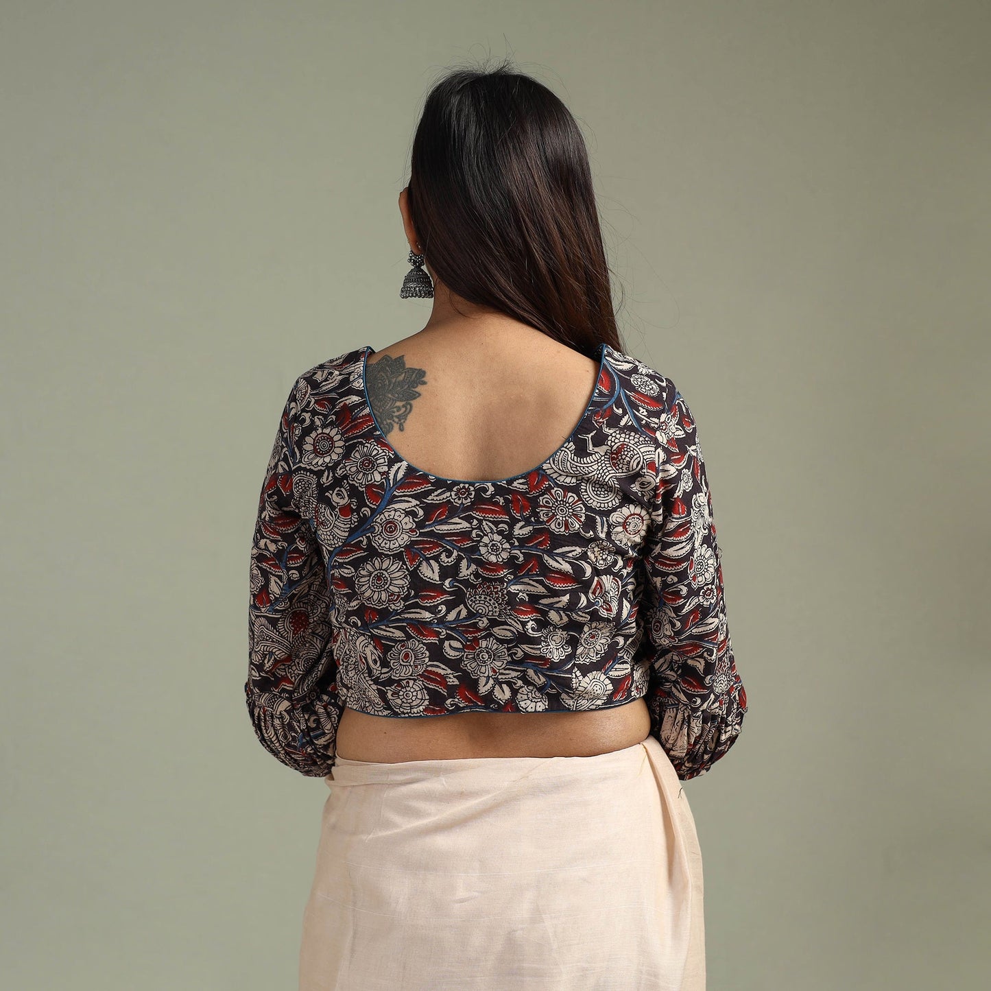 Printed cotton kalamkari readymade blouse 06 - handcrafted