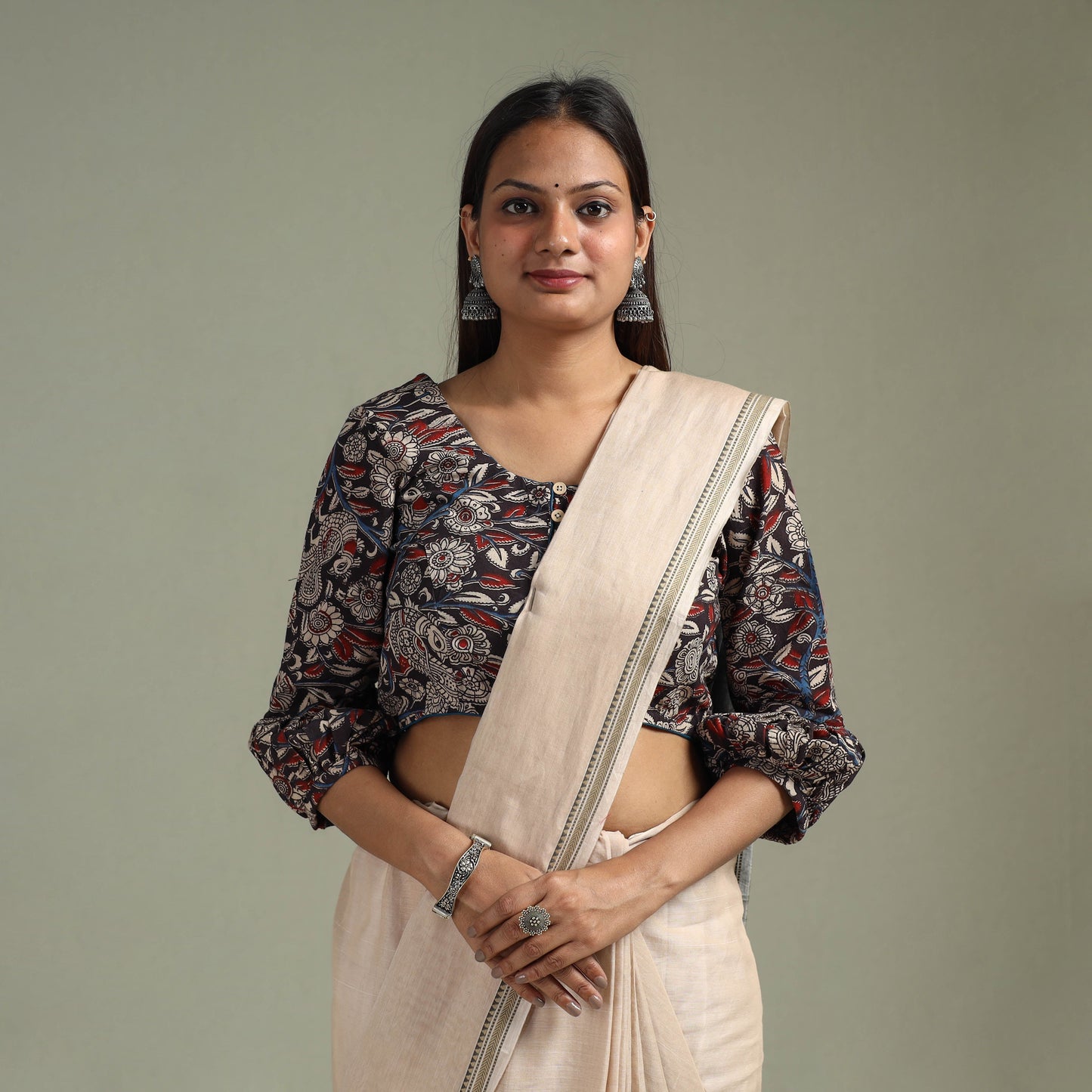 Printed cotton kalamkari readymade blouse 06 - handcrafted
