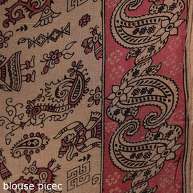 Black - printed cotton kalamkari saree 03 - handcrafted