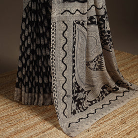 Printed cotton kalamkari saree 05 - handcrafted