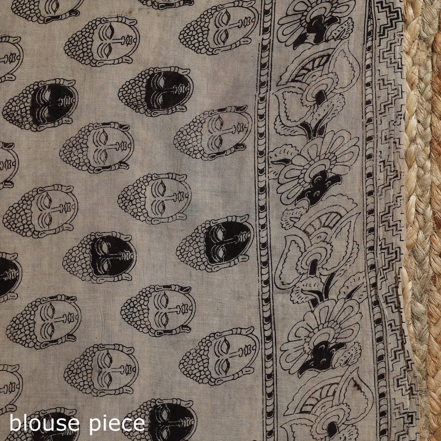 Printed cotton kalamkari saree 05 - handcrafted