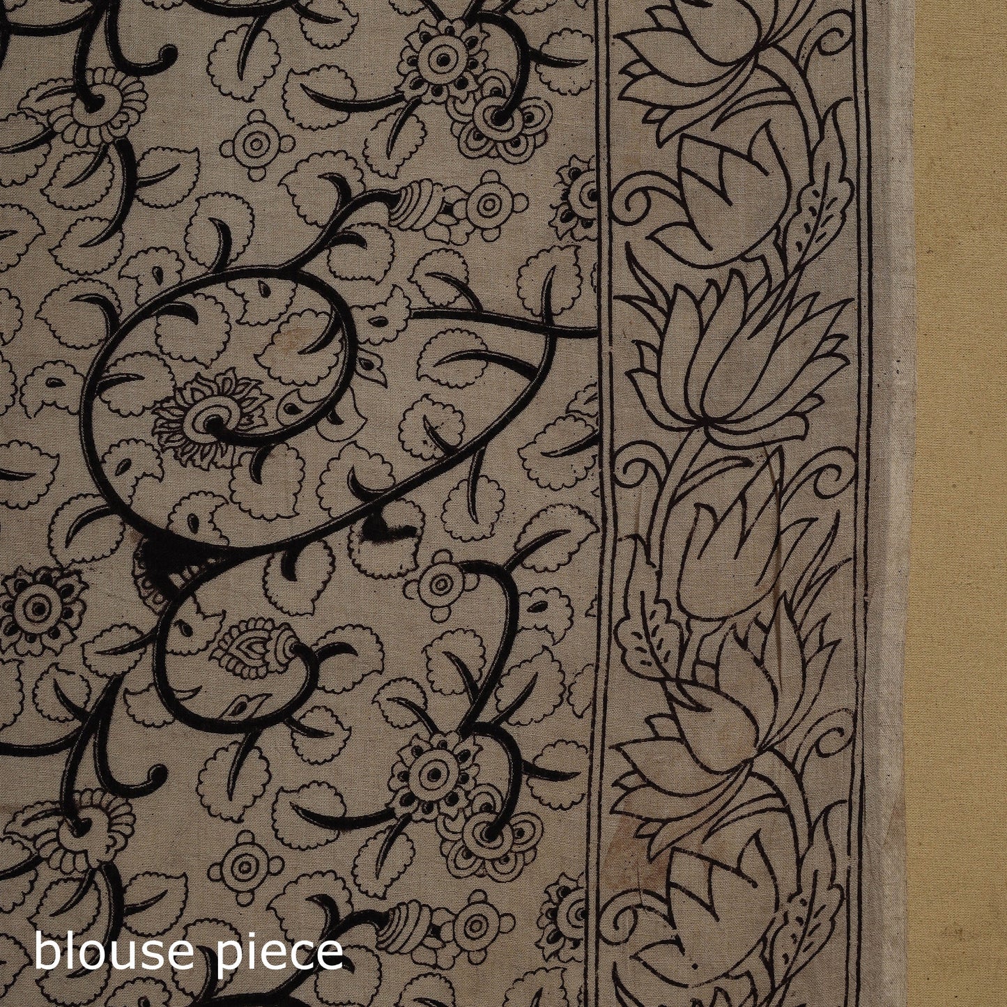 Printed cotton kalamkari saree 09 - handcrafted