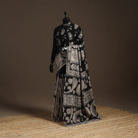 Printed cotton kalamkari saree 09 - handcrafted