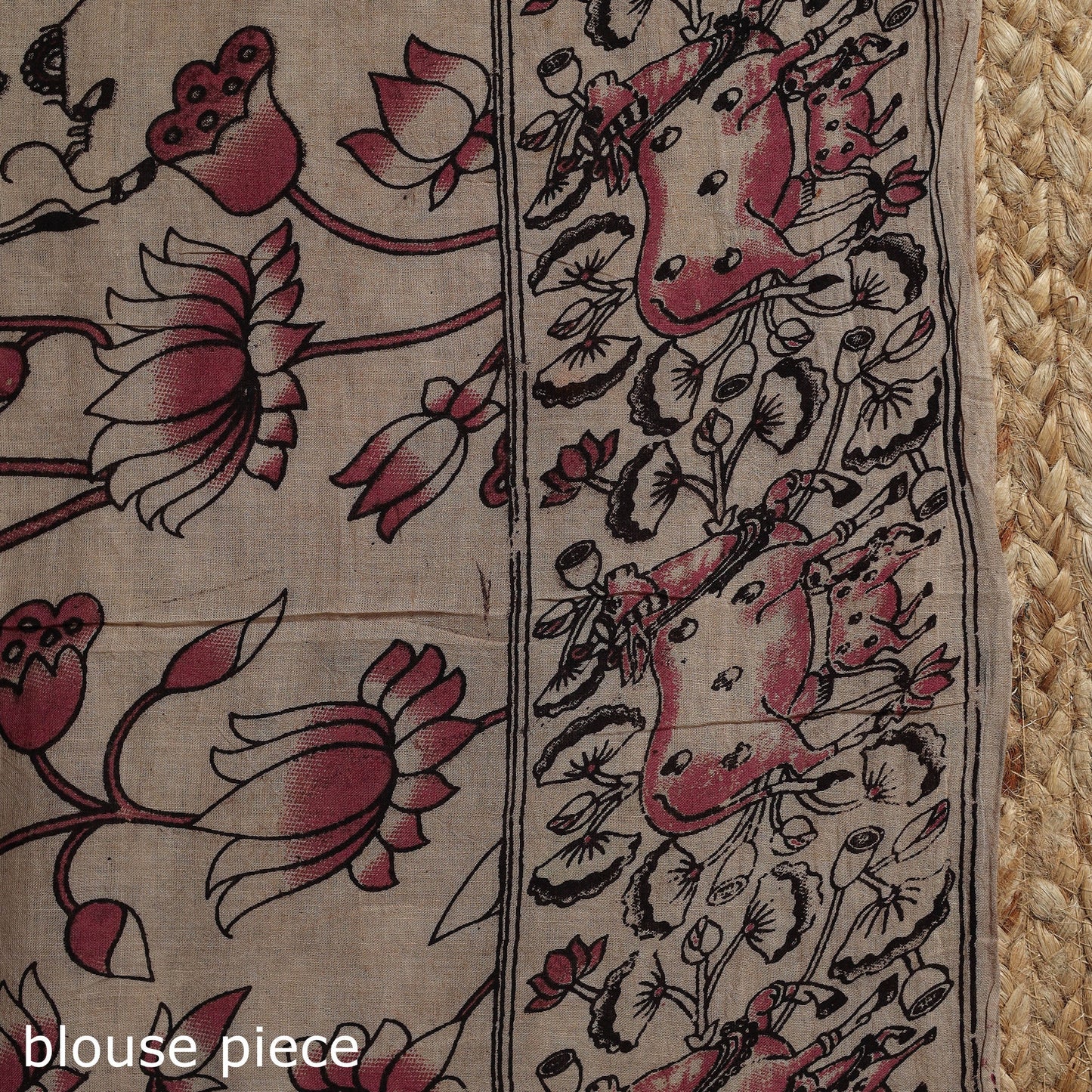 Printed cotton kalamkari saree 11 - handcrafted
