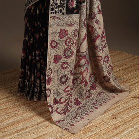 Printed cotton kalamkari saree 11 - handcrafted