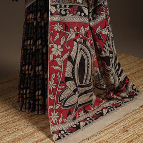 Printed cotton kalamkari saree 13 - handcrafted