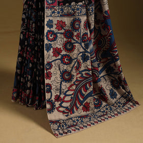 Printed cotton kalamkari saree 15 - handcrafted