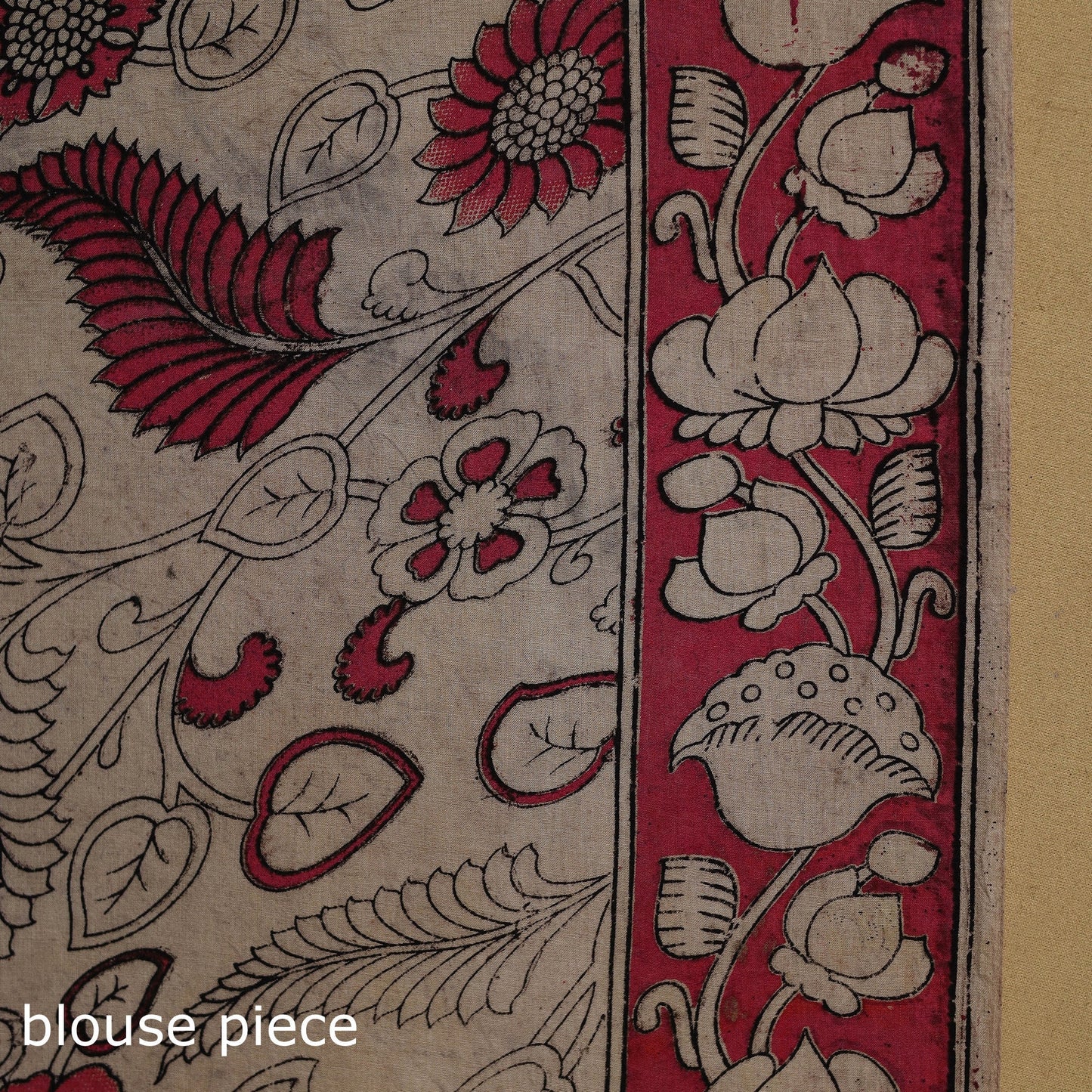Printed cotton kalamkari saree 15 - handcrafted