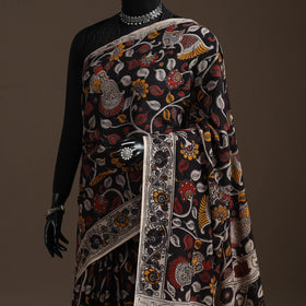 Printed cotton kalamkari saree 17 - handcrafted