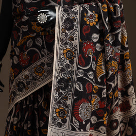 Printed cotton kalamkari saree 17 - handcrafted