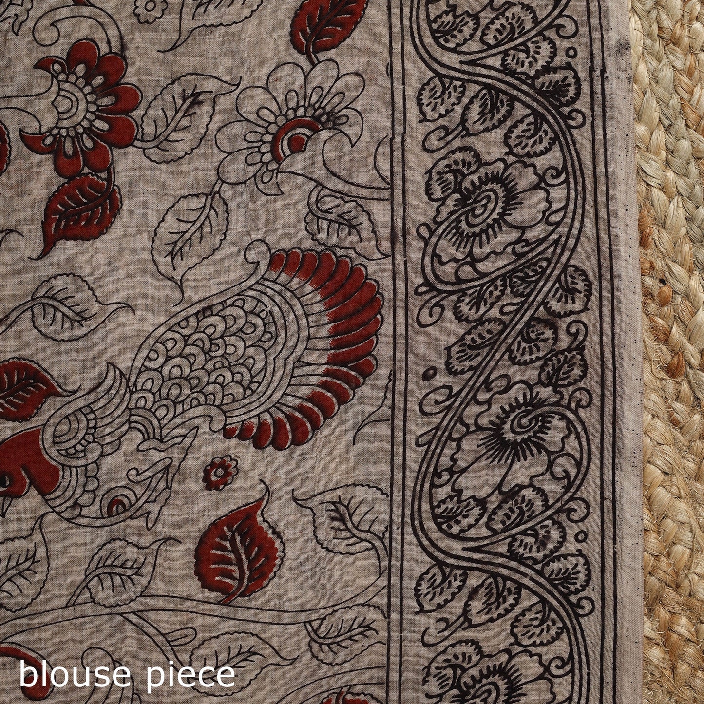 Printed cotton kalamkari saree 17 - handcrafted