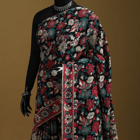 Printed cotton kalamkari saree 20 - handcrafted