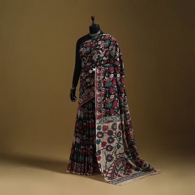 Printed cotton kalamkari saree 20 - handcrafted