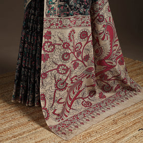 Printed cotton kalamkari saree 35 - handcrafted
