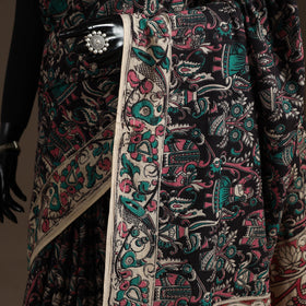 Printed cotton kalamkari saree 35 - handcrafted