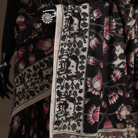 Printed cotton kalamkari saree 39 - handcrafted