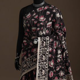 Printed cotton kalamkari saree 39 - handcrafted