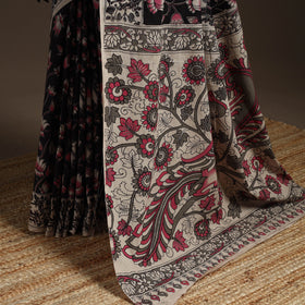 Printed cotton kalamkari saree 39 - handcrafted