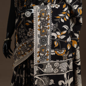 Printed cotton kalamkari saree 41 - handcrafted