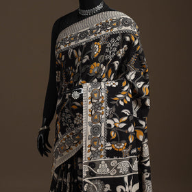 Printed cotton kalamkari saree 41 - handcrafted