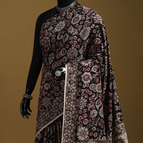 Printed cotton kalamkari saree 43 - handcrafted