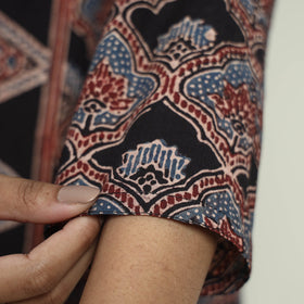 Buy Ajrakh Block Printed Cotton Kurta With Palazzo & Dupatta Set Online at iTokri.com