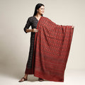 Buy Ajrakh Block Printed Cotton Kurta with Palazzo & Dupatta Set Online at iTokri.com