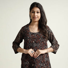 Buy Ajrakh Block Printed Cotton Kurta with Palazzo Set Online at iTokri.com