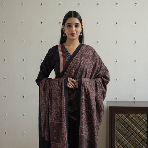 Buy Block Printed Cotton Ajrakh Kurta Set Online 