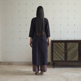 Buy Block Printed Cotton Ajrakh Kurta Set Online 