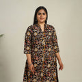 Buy Black Printed Cotton A-Line Kalamkari Kurta For Women