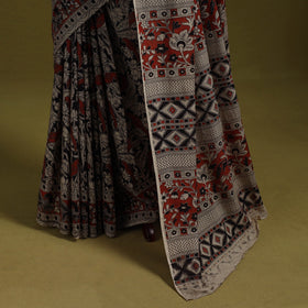 Printed cotton nellore kalamkari saree 38 - handcrafted
