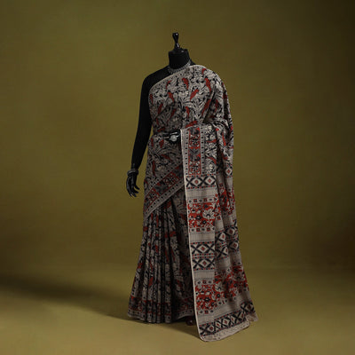 Printed cotton nellore kalamkari saree 38 - handcrafted