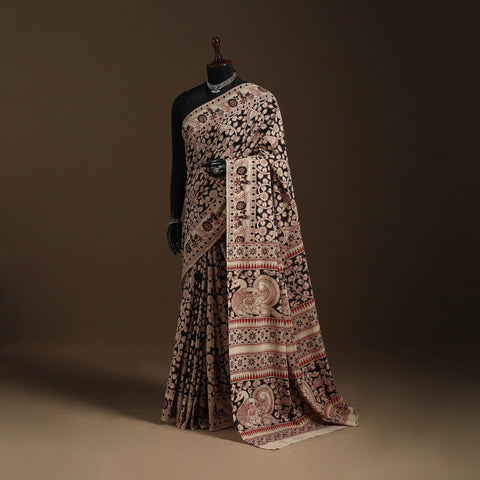 Black - printed cotton nellore kalamkari saree 48