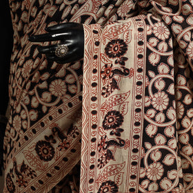 Black - printed cotton nellore kalamkari saree 48