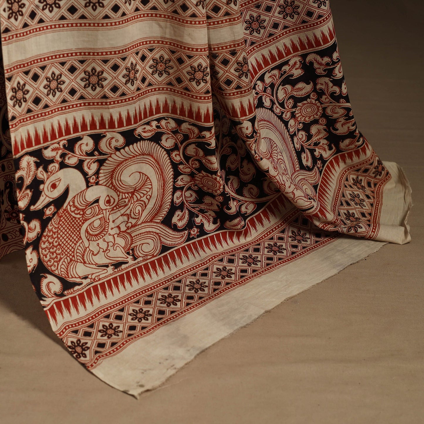 Black - printed cotton nellore kalamkari saree 48