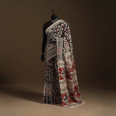 Black - printed cotton nellore kalamkari saree 59