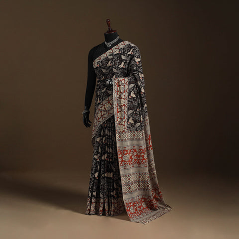 Black - printed cotton nellore kalamkari saree 67