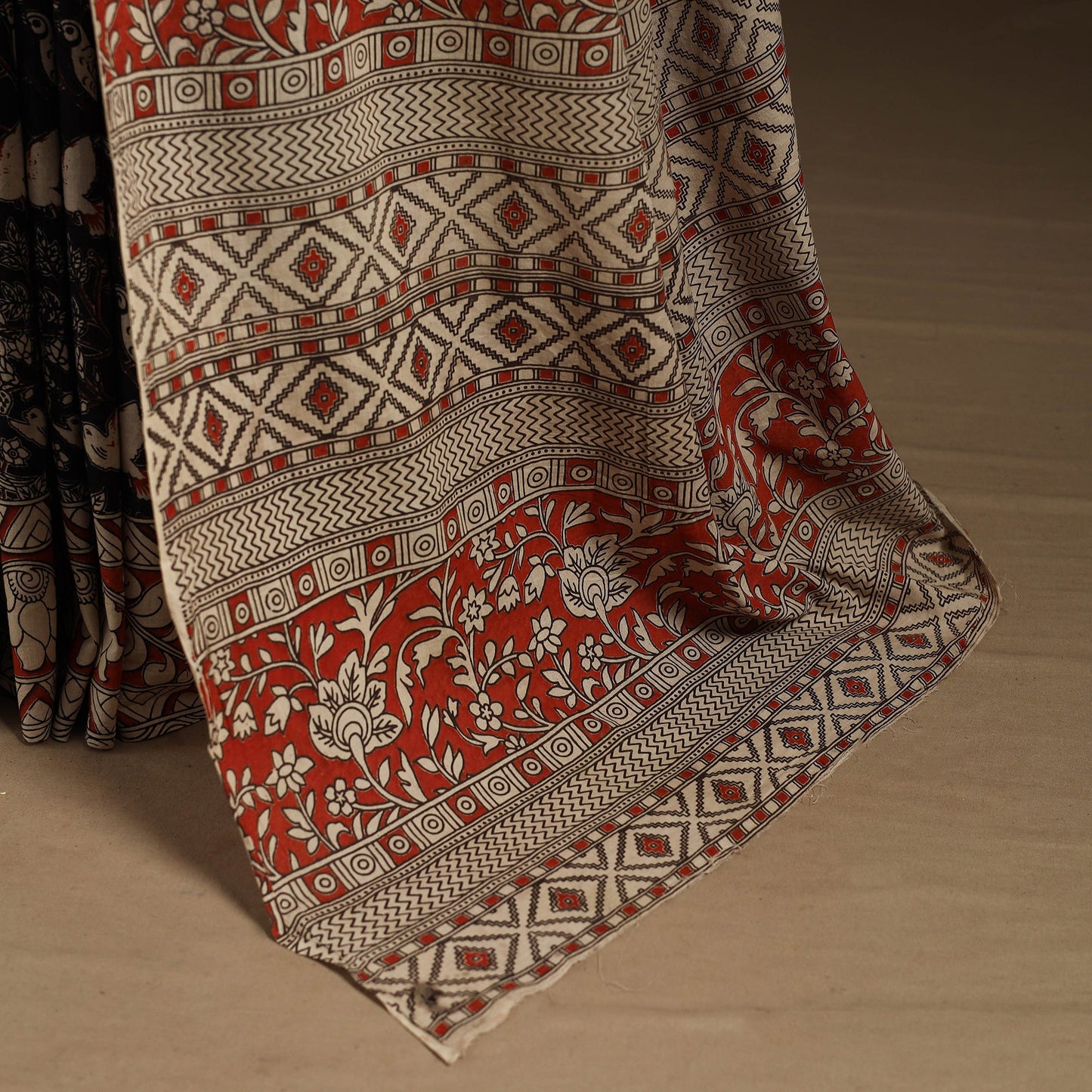 Black - printed cotton nellore kalamkari saree 67