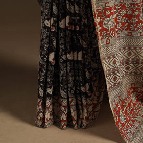 Black - printed cotton nellore kalamkari saree 67