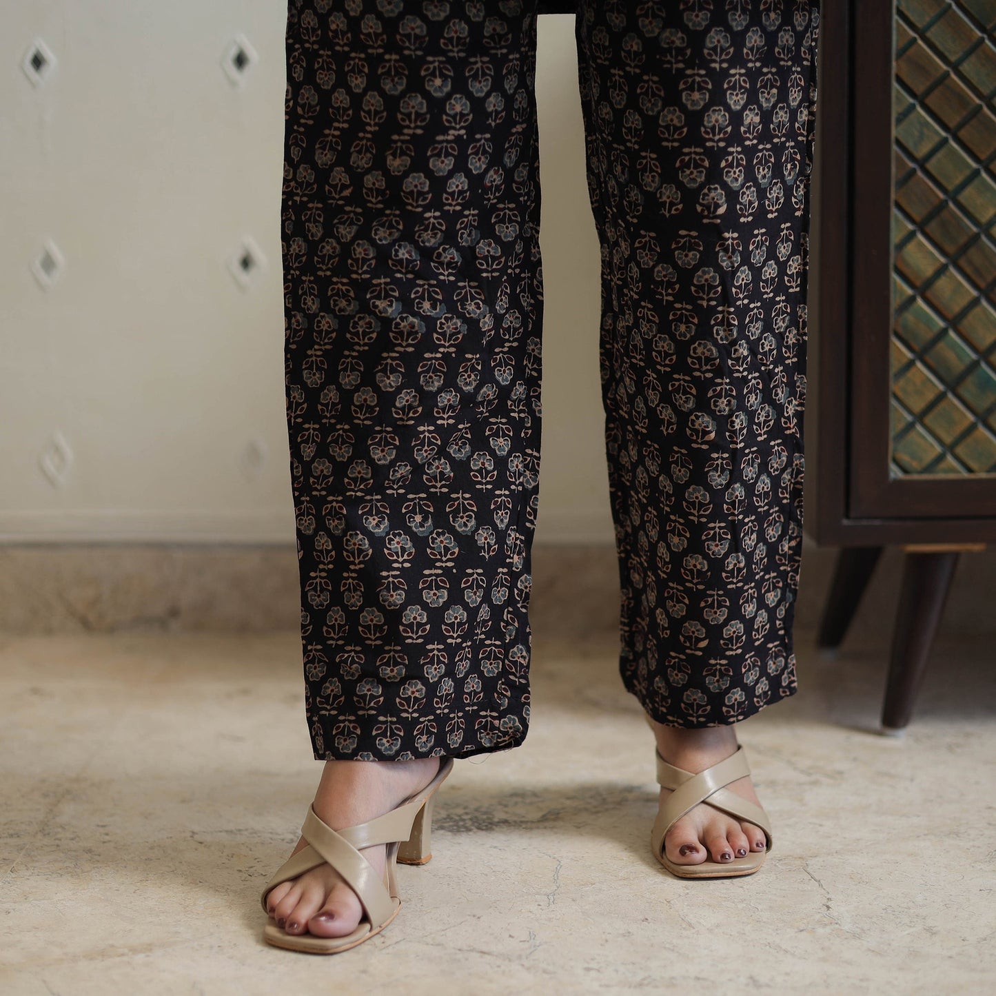 Black - printed cotton co-ord set 05 - handcrafted