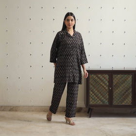 Black - printed cotton co-ord set 05 - handcrafted
