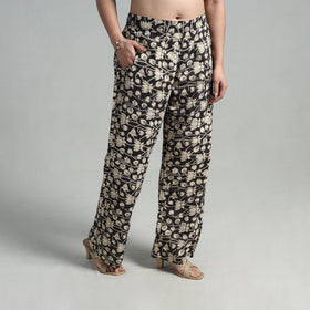 Buy Block Printed Cotton Pedana Kalamkari Palazzo