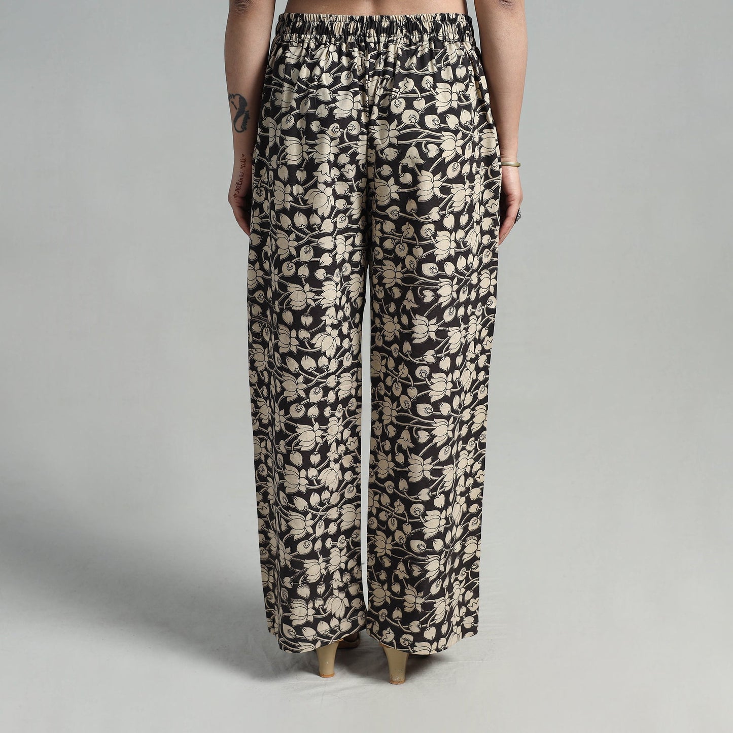 Buy Block Printed Cotton Pedana Kalamkari Palazzo