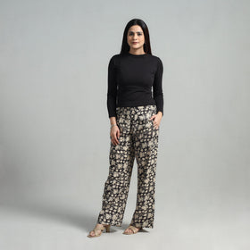 Buy Block Printed Cotton Pedana Kalamkari Palazzo