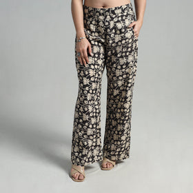 Buy Block Printed Cotton Pedana Kalamkari Palazzo