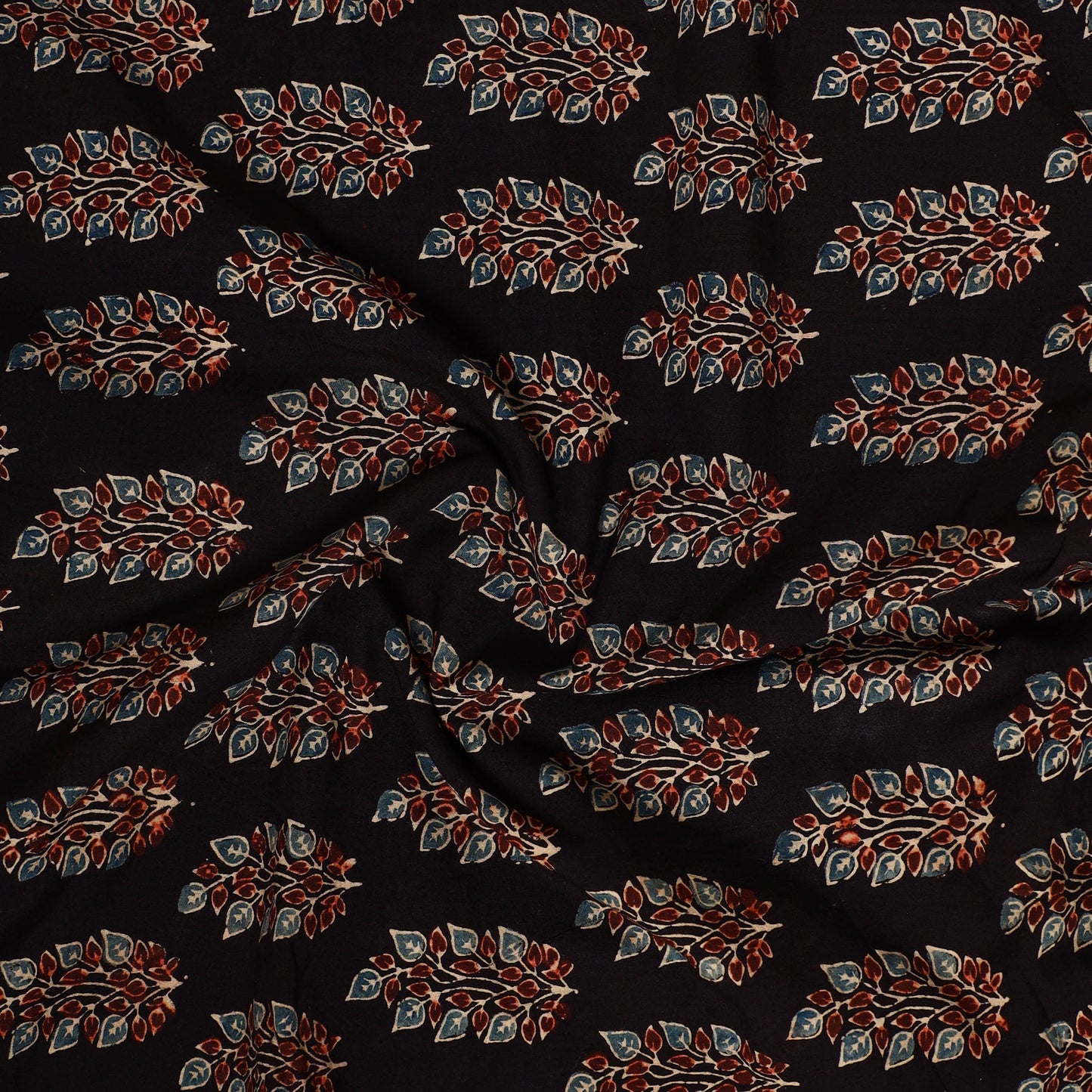 Buy Ajrakh Block Printed Cotton Precut Fabric 26 Online at iTokri.com