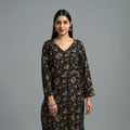 Buy Black Block Printed Cotton Straight Bagru Kurta for Women